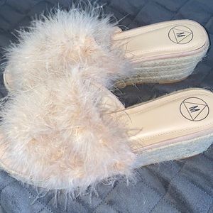 Blush Feather Flatform Jute Sole Sandals